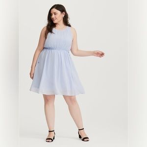 Torrid Disney Cinderella Blue Chiffon Pleated Skater Dress Size 4 (24)